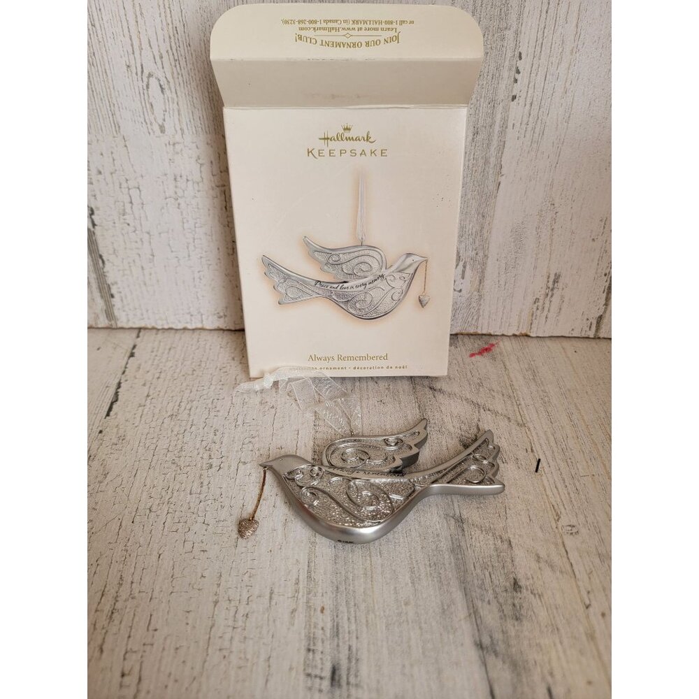 Hallmark sliver always remembered ornament Xmas